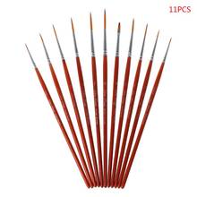 11pcs/set Professional Detail Paint Brush Fine Pointed Tip Miniature Brushes For Acrylic Watercolor Oil Drawing Kits 2024 - buy cheap