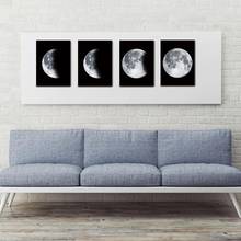 Cuadro decorativo de luna de estilo moderno para sala de estar familiar, póster de arte de pared, pintura en lienzo en capas, sombra de Eclipse Lunar 2024 - compra barato