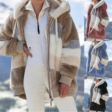 Winter Women Jacket Thick Plush Plus Size Hooded Jacket Retro Loose Zipper Pocket Warm Women's Coat Fashion 2024 - buy cheap