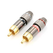 2Pcs/1Pair New Support Cable black&red Gold Plated RCA Connector RCA male plug adapter Video/Audio Wire Connector 2024 - buy cheap