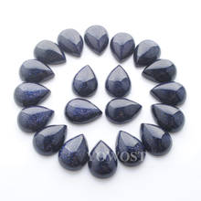 YOWOST Natural Blue Sand Gem Stones Teardrop 13x18x6MM No Hole CAB For Making Jewelry 20PCS IU3217 2024 - buy cheap