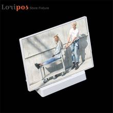 Plastic A4 Photo Wedding Picture Stand Desk Sign Label Holder White Wall Mounted Advertising Poster Frame 2024 - buy cheap