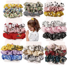 3pcs/pack New Stripe Print Dots Silk Scrunchies Set For Women   Elastic Hair Bands Girls Fashion Ruban Hair Tie Rope Accessories 2024 - buy cheap