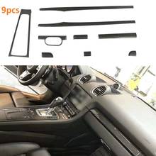 Carbon Fiber Dashboard Console Cover Gear Shift Box Trim Interior Door Panel Stickers 9pcs For Porsche 911 718 981 2024 - buy cheap