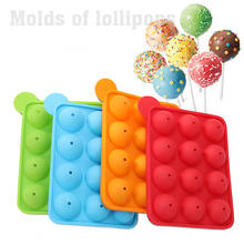 Molde de silicone pop com 12 buracos, forma de esfera de silicone para moldar, pirulito, chocolate, bolo, gelo, ferramenta vara de cozimento 2024 - compre barato