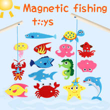 Children in kindergarten learn to play fishing magnetic development children's non-woven area Angle children's intelligence game 2024 - buy cheap
