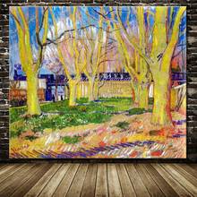 Avenue of Plane Trees Near Arles Station Hand Painted Copy Vincent Van Gogh Oil Paintings On Canvas Wall Art For Home Decoration 2024 - buy cheap