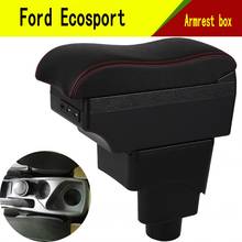 Reposabrazos para Ford Ecosport, caja de almacenamiento de consola central de cuero PU interior, accesorios de estilo de coche, 2013-2017 2024 - compra barato
