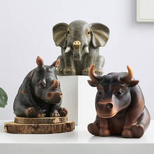 Wu chen-escultura de arte abstrata, elefante longo, estátua de rinoceronte, decoração criativa para casa, artesanato em resina r4493 2024 - compre barato