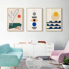 Cuadros de paisajes geométricos escandinavos abstractos, impresiones artísticas de pared y carteles para decoración de galería, pintura en lienzo sin marco 2024 - compra barato