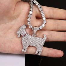D&Z Shiny Trendy Goat Animal Pendant Necklace Charms For Men Women Gold Silver Color Cubic Zircon Hip Hop Jewelry Gifts 2024 - buy cheap