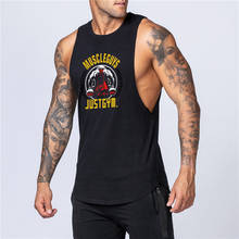 Gym Sleeveless Shirt Men Bodybuilding Tank Tops Fitness Workout Cotton Print Singlet Stringer Undershirt Male Casual Summer Vest 2024 - buy cheap
