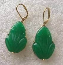 Hot Sell New design green Quartzite jade frog earrings fashion jewelry 2024 - buy cheap