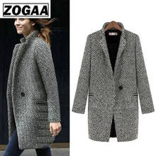 Fashion Long Woolen Women Coat Female Plus Size Winter Autumn Plaid Jacket 2021 Wool Blend Cape Coat Tweed Outwear 5XL 6XL 7XL 2024 - buy cheap