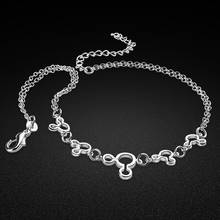 Tobillera de Plata de Ley 925 para mujer, joyería de moda de verano, pulsera de tobillo de dibujos animados clásicos, Original que no se decolora Cadena de plata, Bisutería 2024 - compra barato