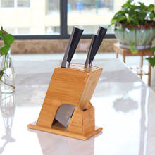 Soporte de bambú para cuchillos de cocina, estante de almacenamiento multifuncional, soporte de madera para bloque de cuchillos, accesorios de cocina, herramientas 2024 - compra barato