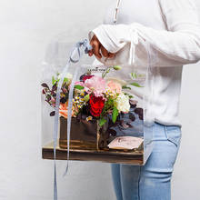 Bolsa de mano de PVC transparente, bolsa vacía de flores, embalaje de regalo, ramo de rosas, recuerdo de fiesta de cumpleaños, bolsas de decoración creativa 2024 - compra barato