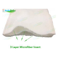 Fralda infantil reutilizável de microfibra, inserção de 3 camadas absorvente para fralda de bebê, tamanho 35cm * 14cm 2024 - compre barato