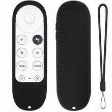 Capa de silicone para chromecast com controle remoto google tv, à prova de choque e à prova de poeira com cordão 2024 - compre barato