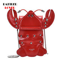 Novely Fashion Red Lobster Shape Handbag for Women Shoulder Crossbody Purse Mini Clutch Young Girl's Chain Tote Bolsa 2024 - buy cheap