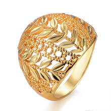 Wando Ethnic Hollow  Olive branch Ethiopian Wedding 24k Gold Color Ring  For Women African/India/Kenya/Middle East Item 2024 - buy cheap