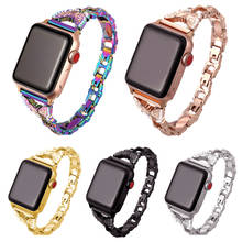 Correa de Metal con mariposa y diamante para Apple watch, pulsera de acero inoxidable de 40mm, 38mm, 42mm y 44mm, serie iwatch 5/4/3 2024 - compra barato