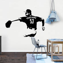 Custom name NEW Baseball Wall Art Decal Decoration Fashion Sticker Decorative Vinyl Wallpaper Bedroom Decor naklejki 2024 - buy cheap