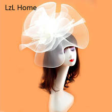 LZL Home-sombreros de plumas de flores para novia, accesorios elegantes de boda, tocado blanco, ocasión Formal para mujer 2024 - compra barato