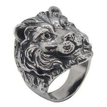 1 шт., кольцо с изображением короля льва из нержавеющей стали 316L, кольцо с головой льва в стиле панк 2024 - купить недорого