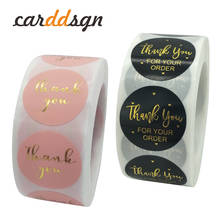 Carddsgn adesivos rosa e dourado, adesivos de lacre de obrigado para sua compra, adesivos feitos à mão de papelaria 500 cm 2024 - compre barato