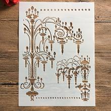 A4 29 * 21cm chandelier DIY Stencils Wall Painting Scrapbook Coloring Embossing Album Decorative Paper Card Template,fabric.wall 2024 - buy cheap