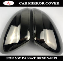 Tungsten steel black Rearview Side Mirror Cover caps For VW Passat B8 15-19 cc 2019 Mirror Cap Housing With no lane assist 2024 - buy cheap
