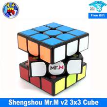 Shengshou mr. m v2 3x3x3 cubo magnético stickerless sengso 3x3 preto velocidade cubo brinquedos educativos para crianças cubo mgaico 2024 - compre barato