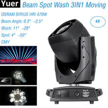 4Pcs/Lot 470W Moving Head Light 3IN1 Beam Spot Wash Effect DMX512 Control DJ Equipments Disco Party Club Bar Sound Stage Lights 2024 - buy cheap