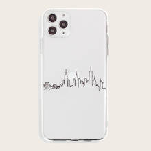 Painted lines high-rise mobile phone case for 6/7/8/XS/11 transparent TPU all-inclusive soft case 2024 - buy cheap