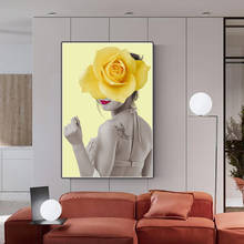 Citon Fashion beauty and flowers Scandinavian Canvas Art Oil Painting Famous Artwork Poster Picture Wall Decor Home Decoration 2024 - buy cheap