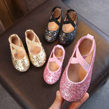 Girls Ballet Flats Baby Dance Party Girls Shoes Glitter Children Shoes Gold Bling Princess Shoes 3-12 years Kids Shoes 2024 - buy cheap