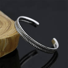 Woozu Hot Selling Silver Color Vintage Leaves Pattern Open Bracelet Bangle For Women Men 2024 - buy cheap