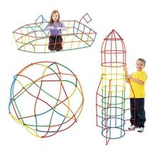 4D Space Joint Pipeline Building Blocks Plastic Tube With Wheels Tunnel Kindgarten Construction Educational Toys For Children 2024 - buy cheap