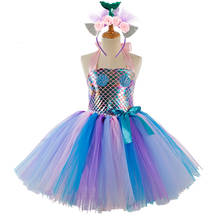 Fantasia de sereia para meninas, vestido tutu para festa infantil, roupa de aniversário de menina, vestido de pequena sereia, novo, 2020 2024 - compre barato