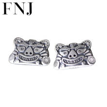FNJ-pendientes de plata de primera ley y tigre para mujer, aretes pequeños, plata esterlina 925, S925, Original, 100% 2024 - compra barato