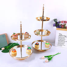 1 pçs 2 & 3 camadas cupcake placa espelho decorativo cosméticos caixa de armazenamento bandeja casamento decoração para casa rack caixa de armazenamento 2024 - compre barato