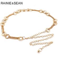 RAINIE SEAN Thin Chain Belt Circle Ladies Gold Belts For Women Metal Wedding Female Waist Belt For Dresses Korean Fashion Strap 2024 - buy cheap