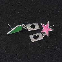 Hisoka Cosplay Earrings Anime Hunter x Hunter Stars Teardrop Poker Design Drop Earrings For Women Men Fashion Jewelry 2024 - buy cheap