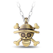 2016 Vintage Anime One piece Luffy Skull Pendant Necklace Hot Chain NecklaAce Pendant Famous Anime Gift 2024 - buy cheap