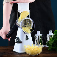 Cortador de vegetales Manual multifuncional, rebanador redondo de mandolina, accesorios de cocina para patatas, queso, con 3 cuchillas 2024 - compra barato