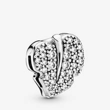 Authentic 100% 925 Sterling Silver Beads Sparkling Leaf Clip Charms Pendant fit Original Pandora Bracelets DIY women Jewelry 2024 - buy cheap