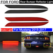 Refletor de led para lentes traseiras, 2 peças, sem erros, fumaça, luz vermelha, luzes de freio, lâmpada traseira para ford mustang 2015, 2016, 2017 2024 - compre barato