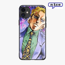 Jojo aventura kira yoshikage escudo de vidro para iphone 6s 7 8 x xr xs 11 pro max samsung s nota 8 9 10 20 ultra mais caso de telefone 2024 - compre barato