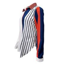 Women Striped Chiffon Blouse Shirt Long Sleeve Color Block Button Turn-down Collar Tops Blouse Female blusas mujer de moda 2020 2024 - buy cheap